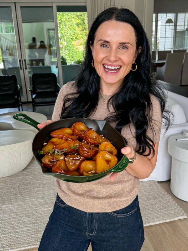 Natalya with Baked Pears in hand.