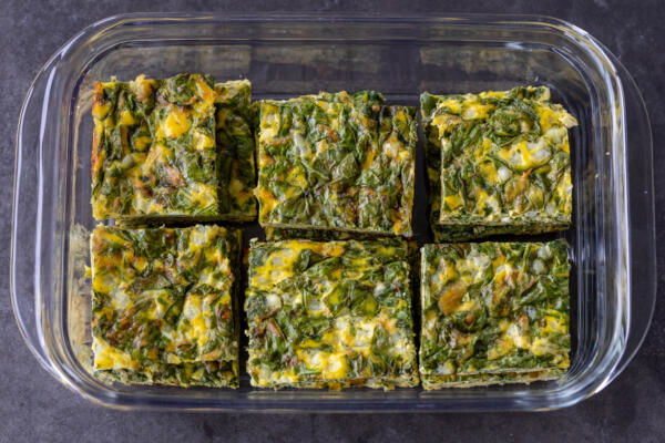 Cottage Cheese Egg Bake in a storage container.