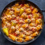 Stuffed Mini Peppers in a pan.
