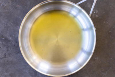 Oil in a pan.