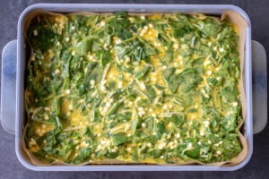 Cottage Cheese Egg Bake before baking.