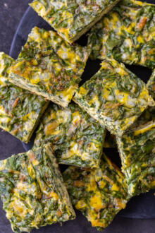 Cottage Cheese Egg Bake sliced up.