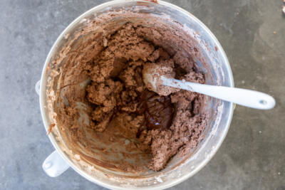 Cake cream in a mixing bowl.