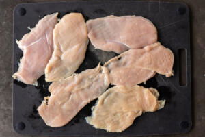 Sliced chicken thinly.