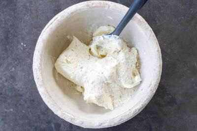 Cream cheese, sour cream and ranch seasoning.