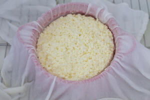 Cheese cloth with all the ingredients.