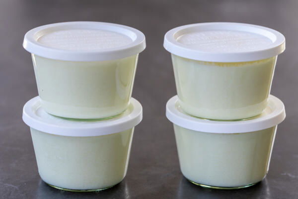 Jars with Semolina Porridge.