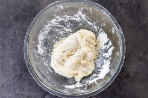 Dough ingredients combined together.