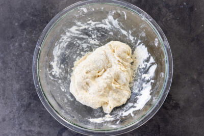 Dough ingredients combined together.