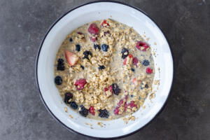 Berries added to the oats.