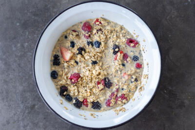 Berries added to the oats.