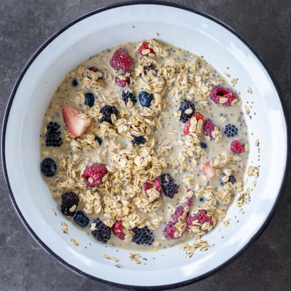 Berries added to the oats.