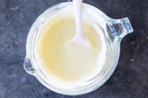 Baked Cottage Cheese Flatbread dough in a bowl.