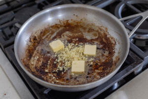 Pan with butter and galic.