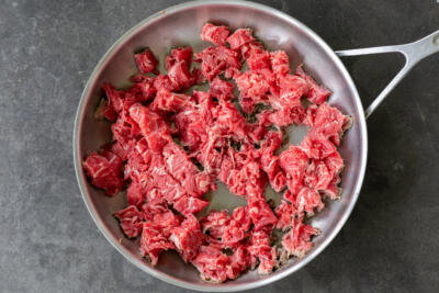 Beef in a pan.