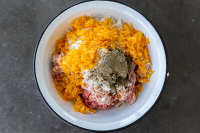 All tefteli ingredients in a bowl