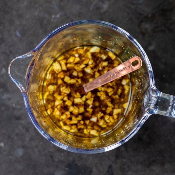 Garlic, salt, pepper, soy sauce and oil.