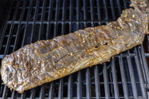Skirt Steak on a grill.