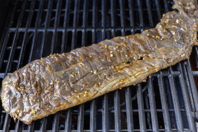 Skirt Steak on a grill.