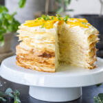 Sliced Mango Crepe Cake.