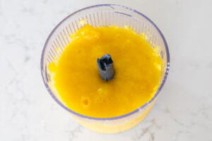 Blended mangos.