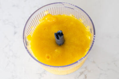 Blended mangos.