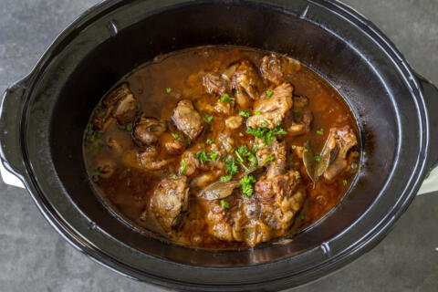 Slow Cooker Oxtails with herbs and