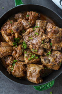 Slow Cooker Oxtails in a serving dish.
