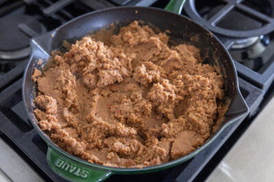 Beans in a pan.
