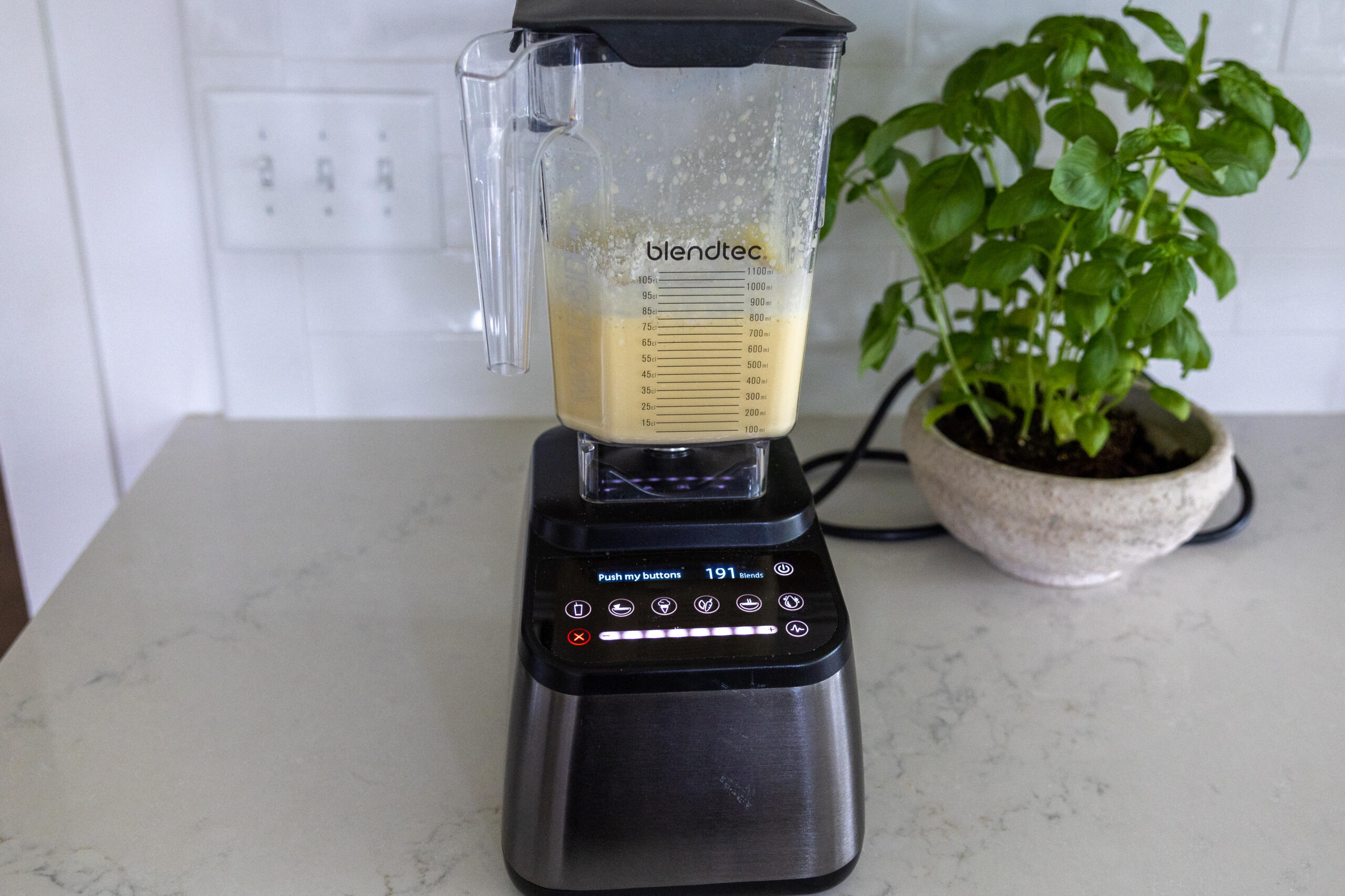 Cheese, egg, sugar in a blender.