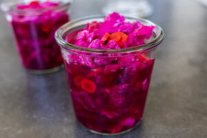 Fermented Vegetables in a jar.