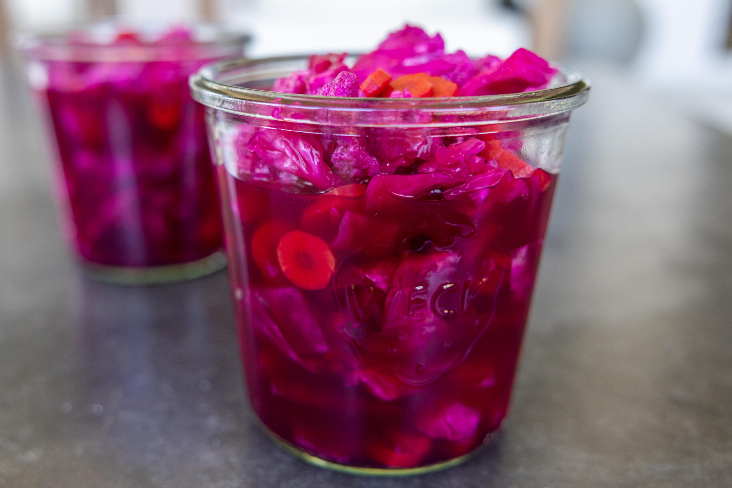 Fermented Vegetables in a jar.