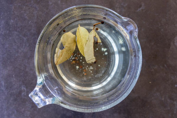Marinade for veggies in a jar.