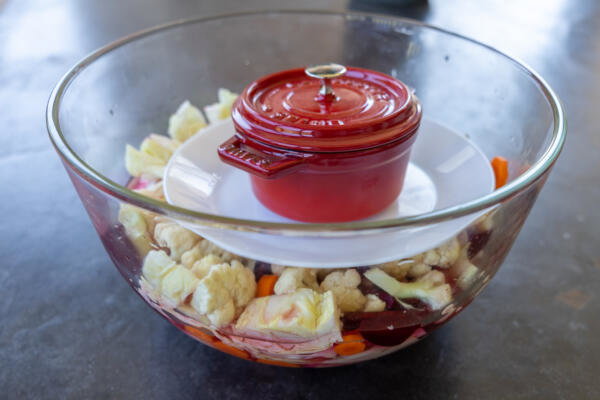 Weighted veggies in a bowl.