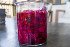 Fermented Vegetables in a jar.