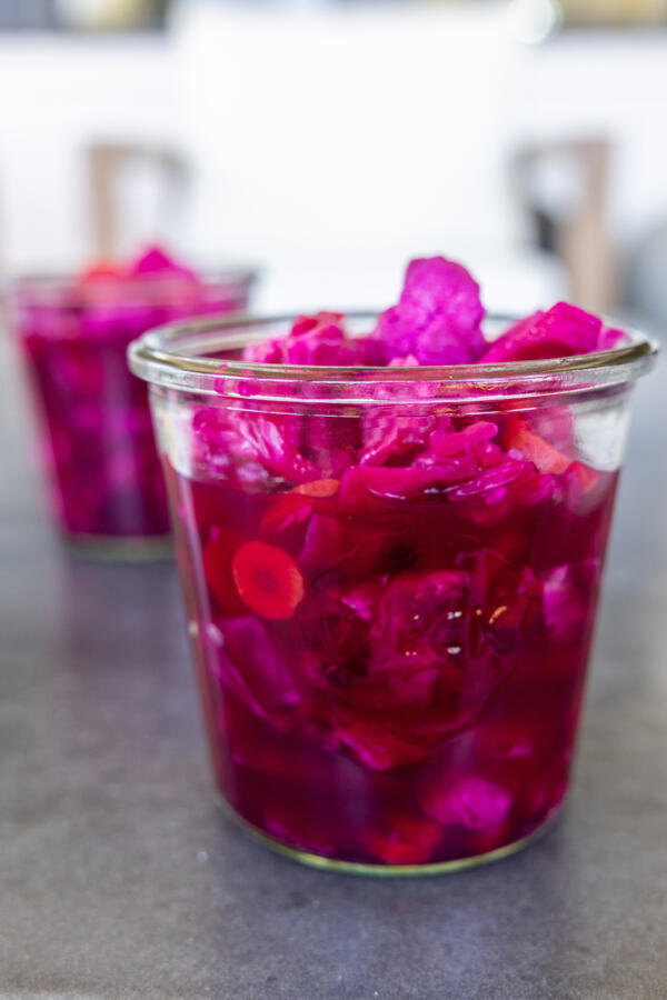 Fermented Vegetables in a jar.