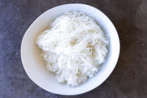 Vermicelli noodles in a bowl.
